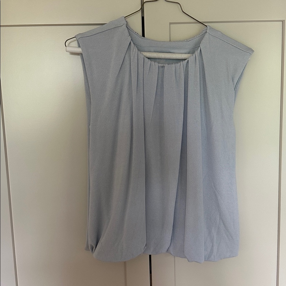 LOFT Light Blue Pleated Sleeveless Camisole